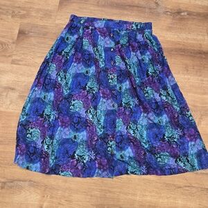 🇺🇸 Vintage Maggie McNaughton Vibrant Blue and Purple A-Line Skirt Size 20w